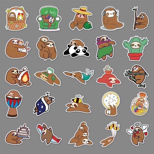 50 cartoon sloth graffiti personality cute animal DIY water