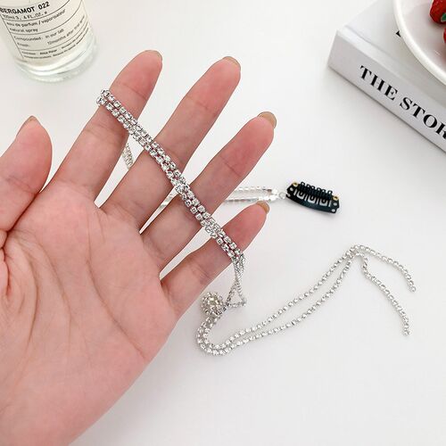 Rhinestone Chains Tassel Hair Band Temperament Braided Cryst