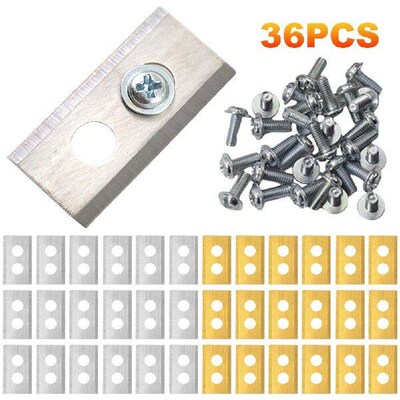 36Pcs Lawn Mower Blades with Washers & Screw Double Hole