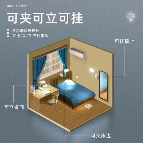 Desk lamp dedicated to study dormitory college students writ