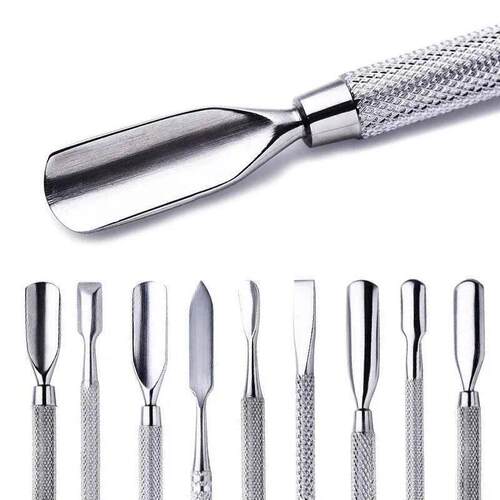 1pcs Double-ended Stainless Steel Cuticle Pusher Dead Skin P