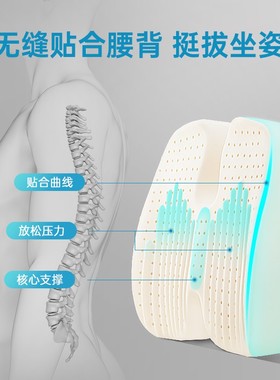 Nitty天然乳胶腰枕泰国原装靠枕办公腰靠垫舒适靠背枕