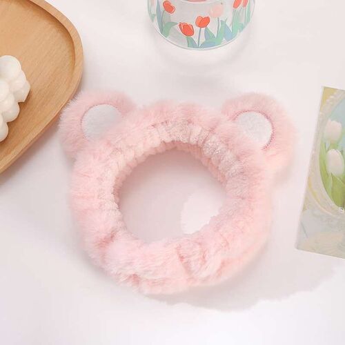Winter New Plush Bear Round Ears Hair Band Soft Rabbit Hair
