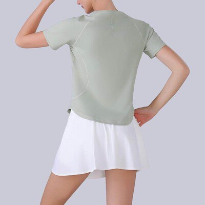 Mesh splicing short sleeved thin breathable outerwear for