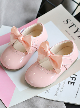 Spring Autumn Baby Girls Shoes Cute Bow Patent Leather Princ