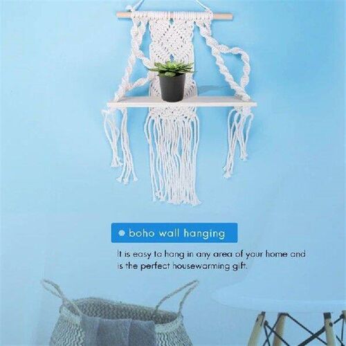Boho Macrame Wall Hanging Shelf Handmade Woven Tassel