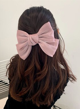 Chiffon Bow Hair Clip Retro tail Holder Hair Accessorie Big
