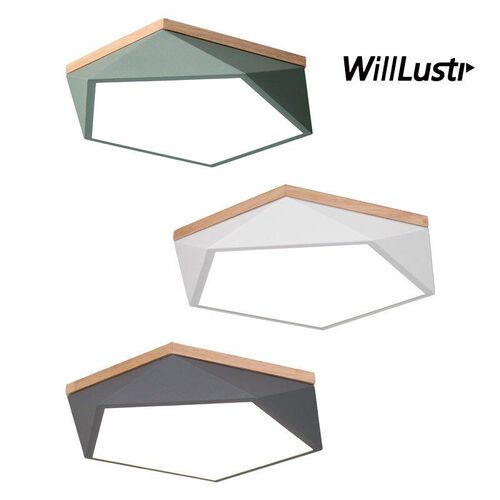 Modern Geometry Ceiling Lamp Wood Iron Diamond Bedroom Resta