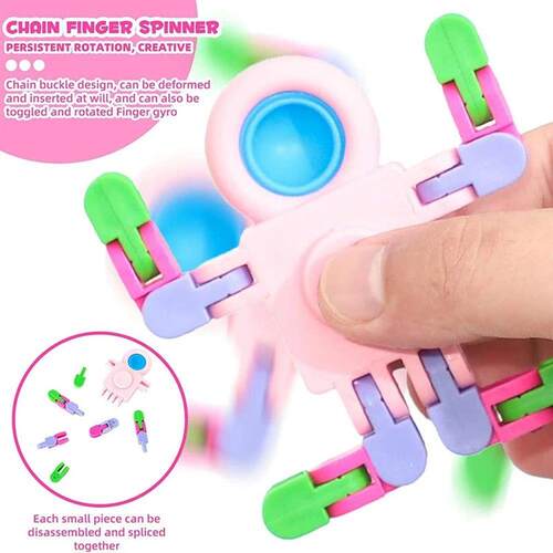 4PCS Fidget Sensory Spinner Toys Transformable Cha Robot Fin