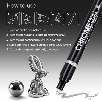 3/2/1pcs Chrome Mirror Marker Pen 2mm DIY Reflective Paint P