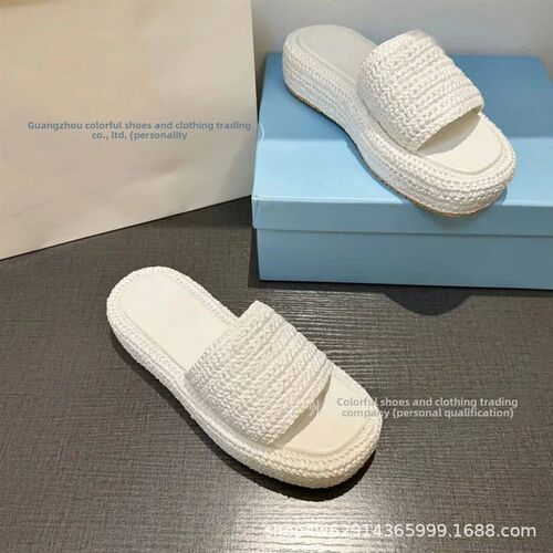 Handmade Knitted Thick Bottom Slippers Womens Casual