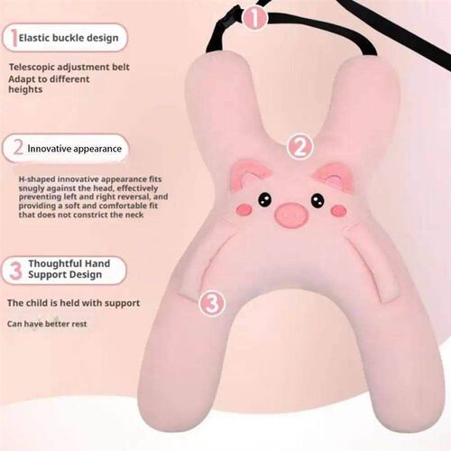 1Set Car Cute Cartoon Pillow Car Mounted Child Sleeping Pill