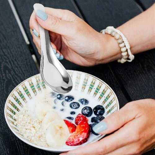 2 Pcs Silverware Tablespoon Honey Flat Soup Cutlery Set