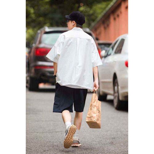 Summer Tooling Short-sleeved Steet Pocket Tooling Casual Shi