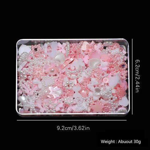 1 Box Nail accessories 3d Nail Charm Resin Love Bow Pentagra
