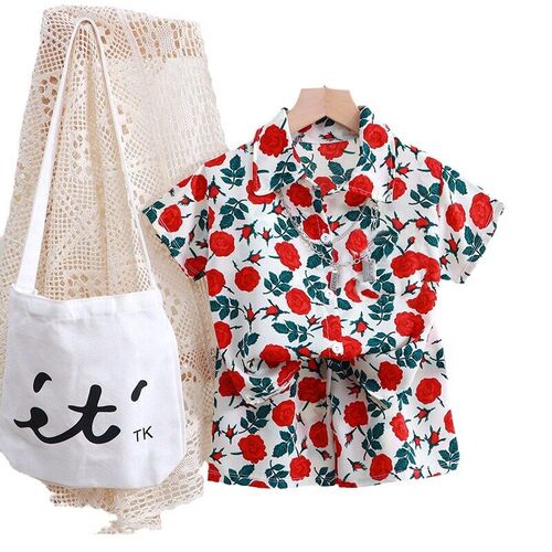 Childrens Summer Suit Boys Summer Baby Short Sleeve Shorts