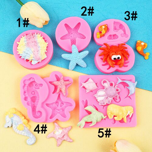 Dolphin, Sea Lion And Clown Cake Decoration Marine Mold Mari