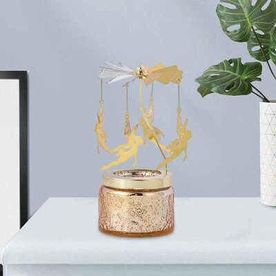 Elegant Rotating Candlestick Tealight Holder Ornament