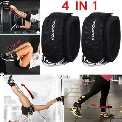 VORCOOL 2pcs Ankle Straps Padded D-ring Ankle Cuffs for Gym