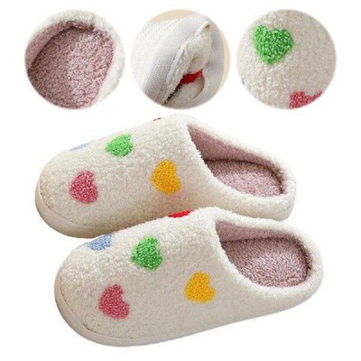 Plush Heart Slippers Thermal Love Slippers Comfortable Soft