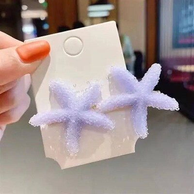CN Sweet Romantic Candy Color Crystal Starfish Hairclip Cand