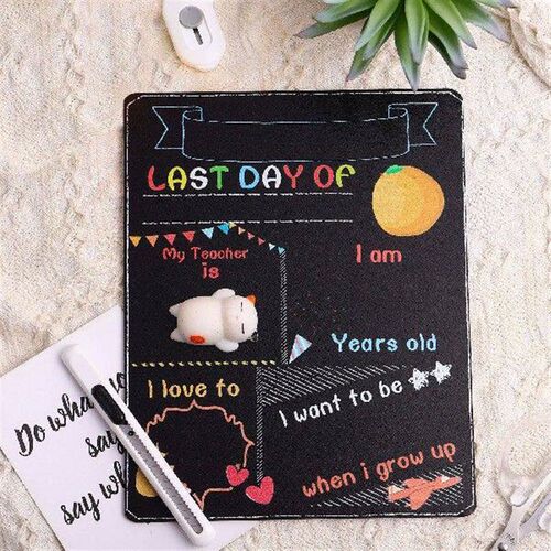 First Day School Chalkboard Printing Black Student Color