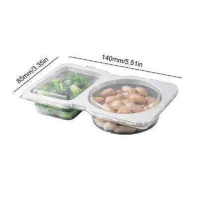 2 Compartment Transparent Dressing Containers Reusable