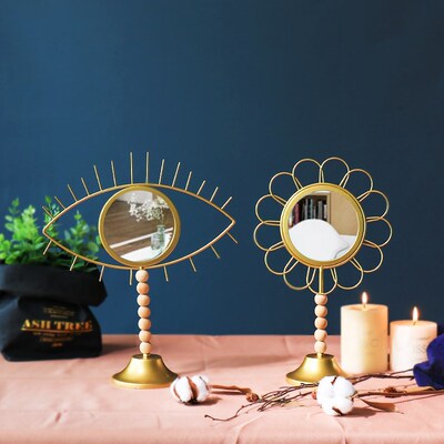 Table Decorative Vanity Mirrors Nordic Fashion Iron Geometr
