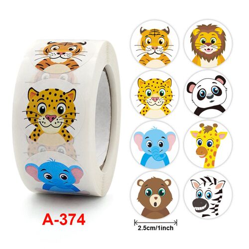 50-500pcs Cartoon Animal Children Sticker Label Thank You St