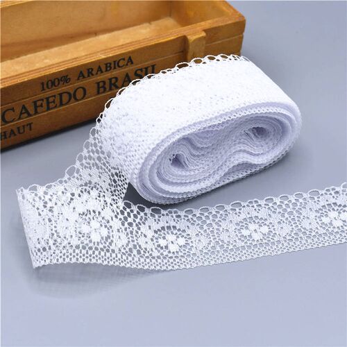 10 Yards High Quality Beautiful White Lace Ribbon Tape 40MM
