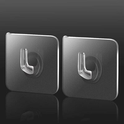 Horn-shaped hooks with no-drill, traceless strong adhesive f