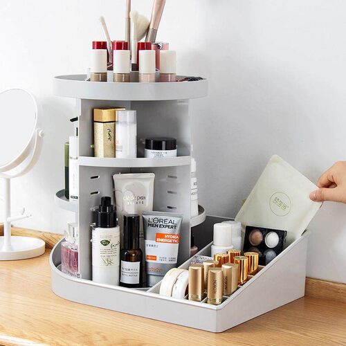 rotate layers make up organizer storage box table assemble