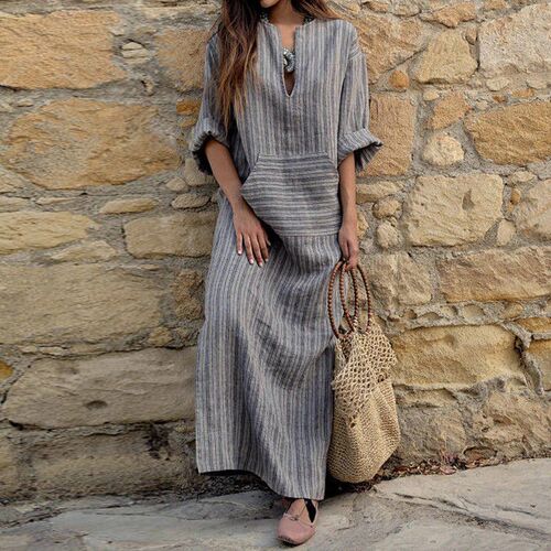 Independent Station tton And Linen Yarn-dyed Striped Loose L