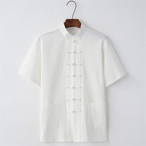 【 】 Chinese Style tton And Linen Tang Suit Mens Short Sle