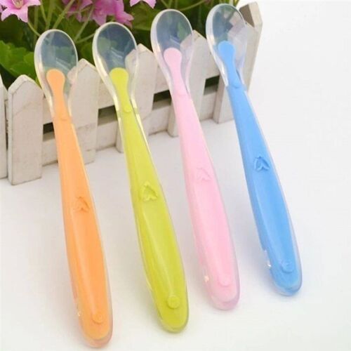 Baby Silicone Spoon Temperature Cutlery Infants Feeding Tool