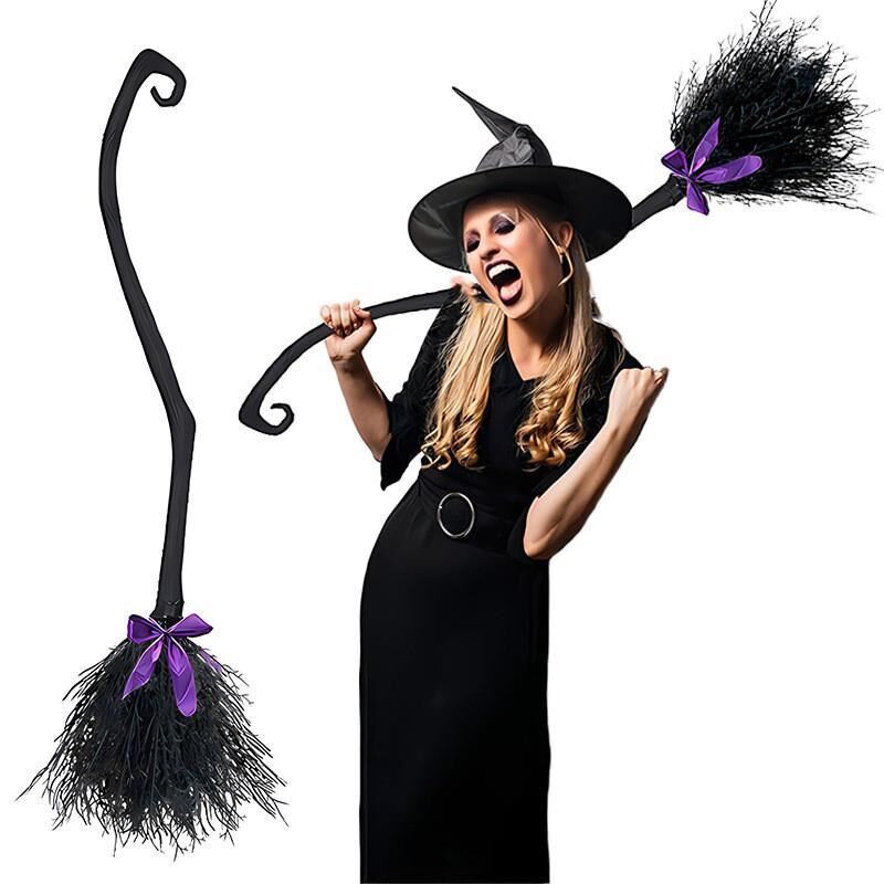 Halloween Witch Broom Decoration万圣节女巫扫把装饰道具