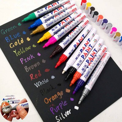 12 Color White Waterproof Rubber Permanent Paint Marker Pen