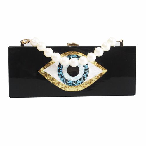 solid black pearl white 25 cm X 10 cm long size acrylic box