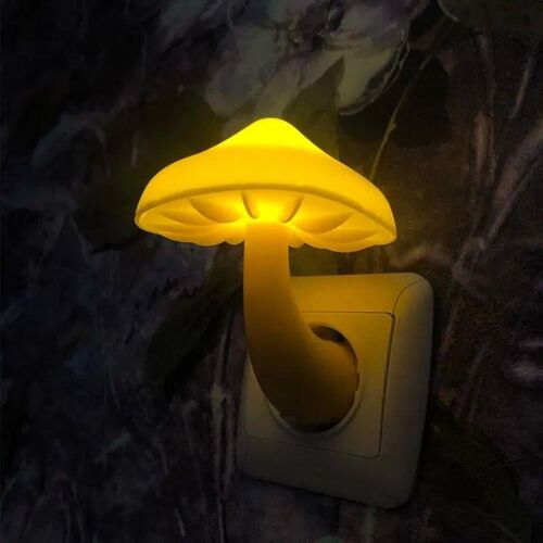 LED Night Light Mushroom Wall Lamp EU Plug Light Control Ind
