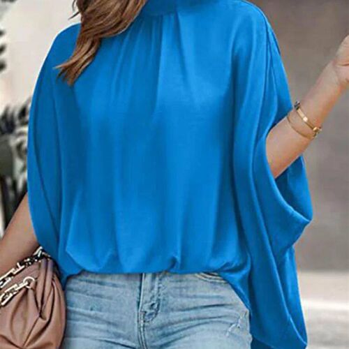 Boho Womens Blouse Elegant Short Sleeve Loose Fashion O-nec