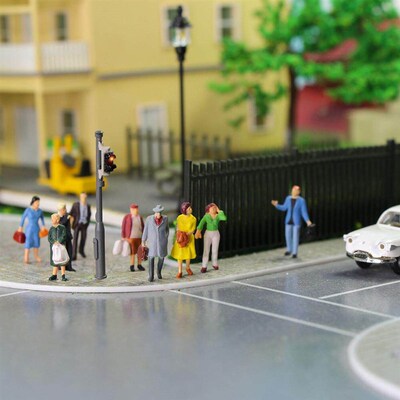 30pcs HO scale 1:87 Standing Seated Passenger People Painted