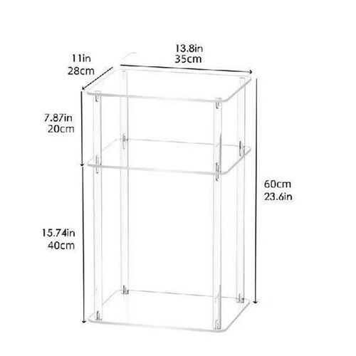 Small Acrylic Nightstand 3 Tier Narrow Side Table Slim