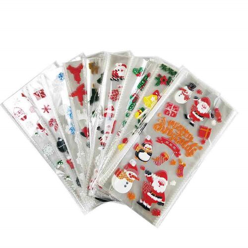 50Pcs Christmas Gift Bags Christmas Candy Cookie Bags Santa