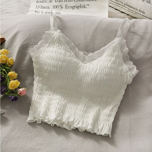 Lace Slim Fit Crop ops Off Shoulder Spaghetti Strap Tanke To