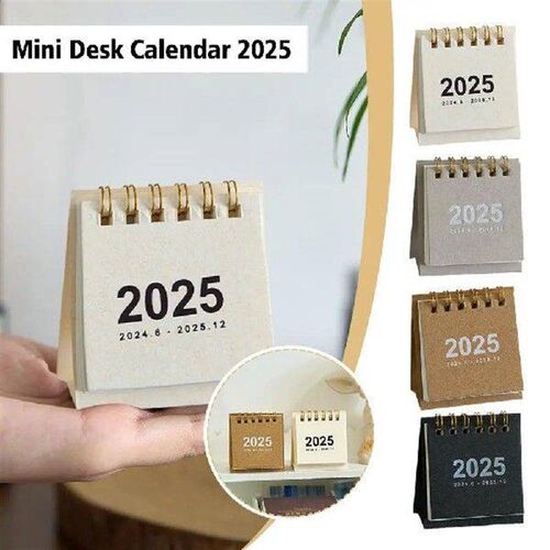 2025 Retro Simple Solid Color Desk Calendar Desktop Mini