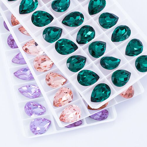 Twinkling Violet Tear Drop K9 Glass Rhinestones Glass Crysta