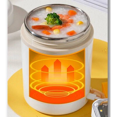 600ML USB Electric Heating Lunch Box Portable Picnic Milk Dr