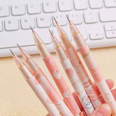 1 Pcs 0.5mm Honey Peach Cute Press Automatic Mechanical Penc