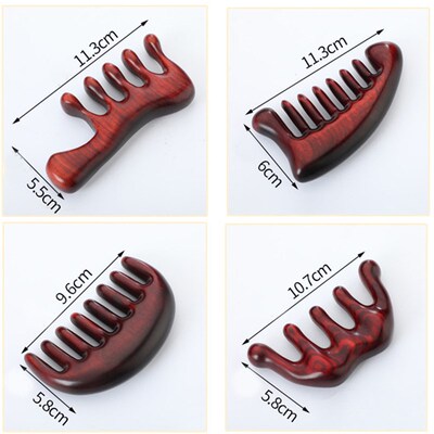 Meridian Massage Comb Five-Tooth Handleless Wooden Point Acu