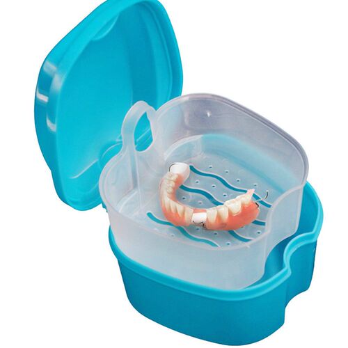 Denture Bath Box Cleaning Teeth Case Dental False Teeth Stor